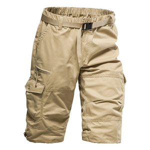 Wholesale High Quality Solid Casual Cargo Shorts for Men Summer Outdoor Breathable 100% Cotton Quick Dry Eco-Friendly Knee - Product Image 4