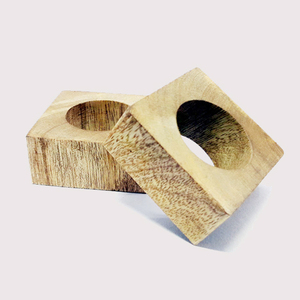 Ensemble d'anneaux de serviette en bois d'acacia, design traditionnel chinois, décoration de table durable, mariage, largeur 4,5 cm - Product Image 4