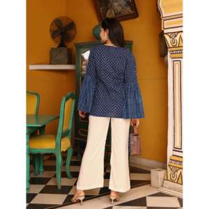 Ensemble coordonné pour femme, bleu Oxford, respirant, manches longues, taille XS - Product Image 5