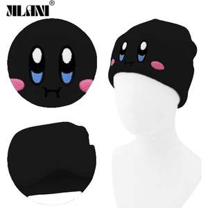 Designer Printed Black Kirby Beanie Fashionable Slouchy Style Winter Warmth Mohair <b>Anime</b> <b>Hat</b> Free Size for Babies Beach Wear - Product Image 4