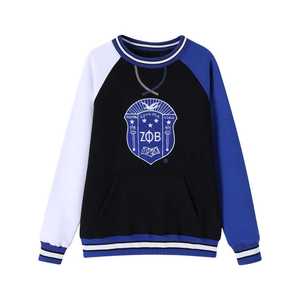 เสื้อสเวตเชิ้ตคอกลม Zeta Phi Beta สีดำ ปักลายเชนิลล์ สำหรับชมรมนักศึกษากรีก  แบบยูนิเซ็กซ์ พรีเมียม - Product Image 1