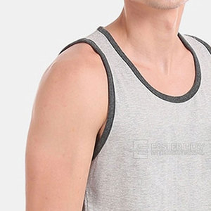 Camiseta sin Mangas de Algodón Premium para Hombre, Suave y Transpirable, para Gimnasio, Deportes, Running, Personalizable OEM ODM - Product Image 5