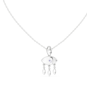 จี้เพชรทรงกลมทองคำโรสโกลด์ 14K สำหรับผู้หญิง |   ชุดเจ้าสาว |   เพชรที่เพิ่งเพาะเลี้ยง - Product Image 2