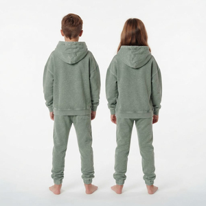 Conjunto Deportivo para Niños con Lavado Ácido Estilo Vintage, Sudadera con Capucha Oversize y Pantalones Jogger, Logotipo Personalizado, Ropa Casual, Proveedor Mayorista - Product Image 4