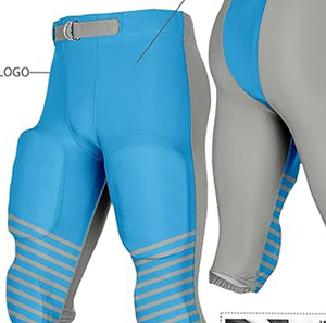 Pantalon de football américain personnalisé de haute qualité, 5 empiècements rembourrés, respirant, unisexe, 100% polyester, protection de la zone inguinale - Product Image 2