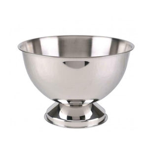 Elegante Cuenco para Champán y Vino con Base Plateada, Cuenco de Acero Inoxidable para Fiestas, Centro de Mesa Metálico para Servir, Cubitera - Product Image 6