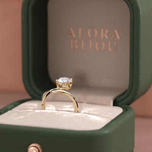 14k Gold <b>Open</b> Bypass <b>Ring</b> 1.50 CT Lab Grown Diamond Round Brilliant Cut IGI Certified Luxury Engagement - Product Image 5