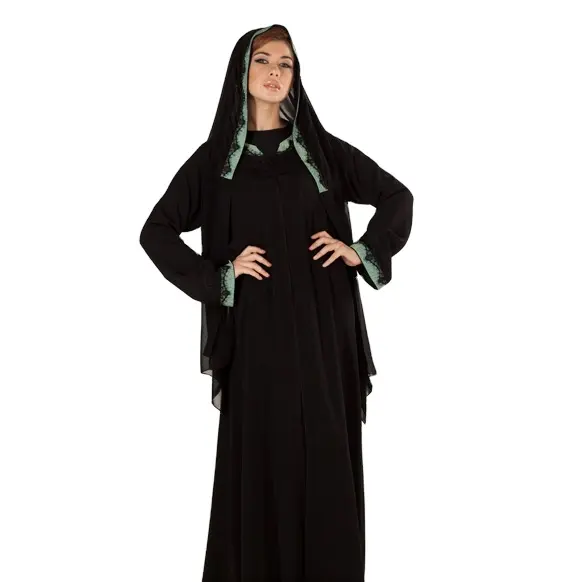 유행 겸손한 사용자 정의 크기 여성 이슬람 드레스 의류 제조 업체 캐주얼 봄 긴 Abaya 새로운 도착 최고의 품질 블랙