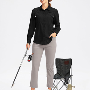 Chemises de pêche pour femmes haute performance, respirantes, 100 % polyester, anti-UV 50+, séchage rapide, tissu doux au toucher - Product Image 6