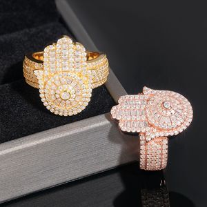 <b>Mens</b> Moissanite 925 <b>Silver</b> Cross <b>Ring</b> Iced Out Baguette Stone Statement <b>Ring</b> Luxury Bold Fashion <b>Ring</b> <b>For</b> <b>Men</b> Personalized Style - Product Image 1
