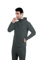 Ensemble de survêtements sportifs OEM pour l'automne, design imprimé surdimensionné, sweats à capuche zippés, survêtement 500 g/m², streetwear, coton lourd, ensembles de sweats à capuche pour hommes