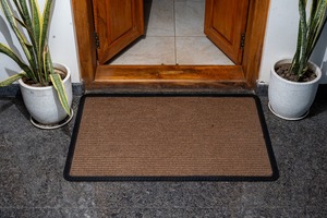 Traditional Rectangle Plant Fiber <b>Doormat</b> with Horizontal Pattern Indoor Welcome Mat for Entryway - Product Image 3