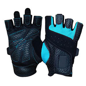 SAAR INDUSTRIES Guantes Deportivos Unisex de Alta Calidad con Etiqueta Personalizable, Medios Dedos Descubiertos, Ligeros, de Cuero, Antideslizantes, con Cierre de Gancho y Bucle - Product Image 1