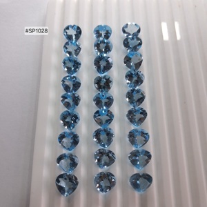 Topacio azul cielo natural 100% natural de 12.00 mm, juego de piedras preciosas sueltas 3A de 95.8 quilates, tono azul, adecuado para la fabricación de joyas personalizadas. - Product Image 1