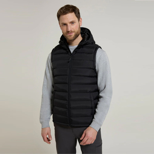 Chaleco Acolchado Personalizado para Hombre, Sin Mangas, Ligero, de Poliéster y Nailon, Color Negro, Chaleco Acolchado de Invierno con Capucha - Product Image 4