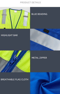 Gilet de sécurité fluorescent respirant en polyester pour le bâtiment, fabriqué par une usine OEM, avec étiquette privée pour les stocks B2B. - Product Image 4