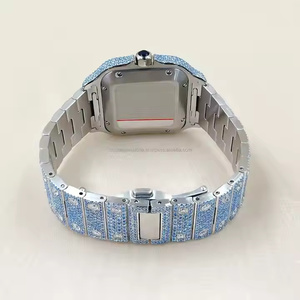 Reloj de Pulsera Deportivo Cuadrado Stellar Shine con Diamantes Moissanite para Hombre, Diseño Moderno de Cuarzo, Acabado de Lujo con Cristales - Product Image 4