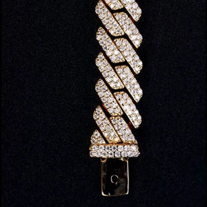 AMBER JEWELS Classic 18k Solid Gold Emerald-Cut Natural Stone Chain Link <b>Bracelet</b> IGI Certified Unisex Wedding Jewelry Model - Product Image 3