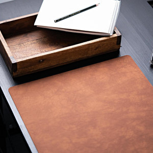Double Sided Genuine Leather <b>Desk</b> <b>Pad</b> Writing Mat Office Table Protector Anti-Slip Surface Stock Heat Transfer Printing - Product Image 5