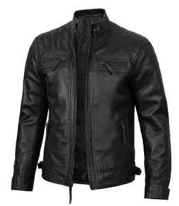 High Quality Slim Fit Red Suede Leather <b>Jacket</b> Asymmetric <b>Zip</b> Removable Lining Customized Packing Comfortable <b>jacket</b> for men - Product Image 2