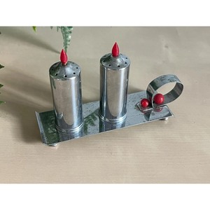 Stainless Steel Spice Shaker Set With <b>Red</b> Flame Tops Durable Herb & Spice Tools Manual Grinders - Product Image 6