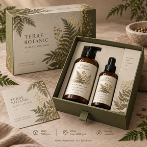 กล่องบรรจุภัณฑ์แบบลิ้นชักคู่สำหรับผลิตภัณฑ์ดูแลหนังศีรษะ TERRE รุ่นสั่งทำพิเศษ - Product Image 6