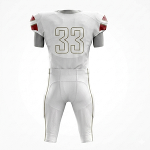 Uniforme de football américain de qualité supérieure, réfléchissant, respirant, design extérieur personnalisé, 25 ensembles MOQ, 100% polyester, sur mesure - Product Image 4