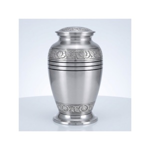 High Quality Hand-Engraved Silver Border Red Brass Adult Cremation Urn For Human Ashes Metal Funeral <b>Memorial</b> <b>Vase</b> Factory Price - Product Image 6