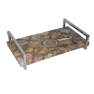 Bandeja de servicio de amatista de piedra natural con asa para uso doméstico y hotelero - Product Image 2