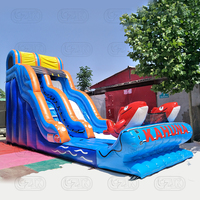 Toboggan gonflable Kahuna de grande qualité commerciale petit poisson rouge toboggan aquatique