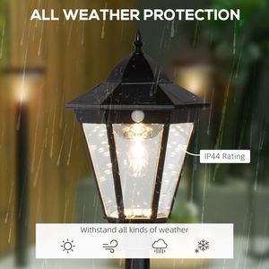 76.5\" Vintage Style Street <b>Light</b> Aluminum Solar Lamp <b>Post</b> Dusk Dawn with PIR Motion Sensor Guarded Garden <b>Lights</b> - Product Image 5