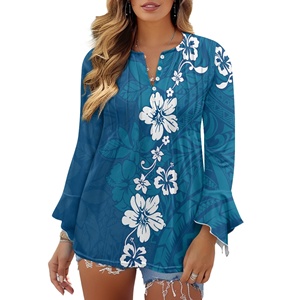 Camisas de Moda con Estampado Tropical para Mujer, Elegantes y Casuales, de Manga Larga, para Otoño, Modernas, para el Trabajo y la Oficina - Product Image 1