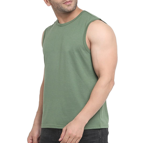 Camiseta sin mangas para hombre, corte regular, de alta calidad, estilo vintage, para entrenamiento, gimnasio, con estampado personalizado, de algodón. - Product Image 2