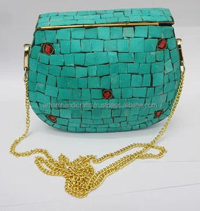 Bolso de mano hecho a mano de alta calidad con cadena de hombro artesanías de lujo para mujeres novias bolsos de noche precio económico - Product Image 6