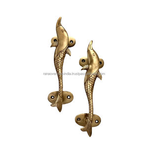 Par de manijas de puerta principal de metal de latón delfín hechas a mano con acabado antiguo a precio asequible de proveedor de confianza - Product Image 5