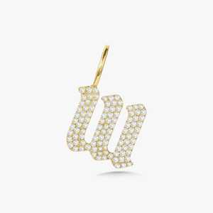 Pendentif Lettre Initiale Minimaliste, Bijou Fin de Luxe, Diamant de Laboratoire Rond Taille Pavé Scintillant, Charme Éclatant en Or Massif 14K 18K - Product Image 5
