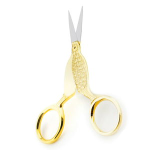 Gold Coated <b>Left</b> <b>Handed</b> Beauty <b>Scissors</b> With Smooth Edge Stainless Steel Blade And Steel Handle For Embroidery Shearing - Product Image 3