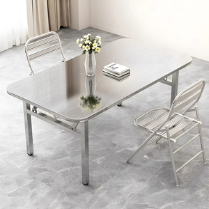 <span class=keywords><strong>Table</strong></span> utilitaire <span class=keywords><strong>pliable</strong></span> en acier inoxydable <span class=keywords><strong>de</strong></span> qualité commerciale pour cuisine, camping en plein air, barbecue, fête, garage, établi portable - Product Image 1