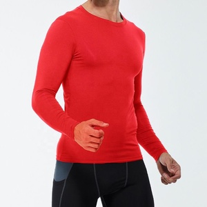 Chemises de compression personnalisées en polyester pour l'entraînement sportif, la course à pied, anti-UV, respirantes, à séchage rapide, col sport, manches longues, MMA - Product Image 3