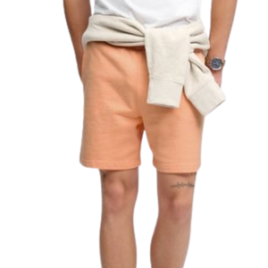 Custom <b>Men's</b> Peach <b>Shorts</b> Elastic Waist Drawstring Side Pockets Above Knee Relaxed Fit Casual Daily <b>Lounge</b> Wear Wholesale <b>Shorts</b> - Product Image 1