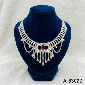 Collar Completo de 18 Pulgadas con Circonitas, Chapado en Plata/Oro, Estilo Africano Inspirado en la India, de MOLL JEWELLERS, el Mejor Compra del 2024 - Product Image 2