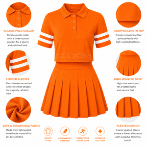 Ensemble 2 pièces Cosh International Sisterhood Sorority : Polo court brodé et jupe plissée de tennis, vêtements grecs personnalisés en gros - Product Image 5