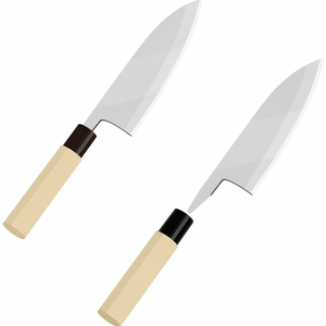 Manche de couteau en bois de style japonais – Manche en bois naturel avec virole noire pour remplacement de couteau de chef - Product Image 2