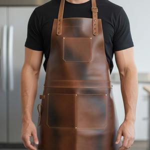 Professional <b>Leather</b> <b>Apron</b> for Chef Barber Workshop Durable Cowhide <b>Apron</b> Bulk Wholesale Competitive Price LPN-0257 - Product Image 3