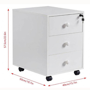 Armoire de rangement à dossiers verrouillable sur roulettes pour bureau, meubles de bureau - Product Image 2