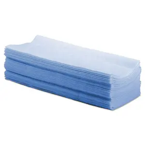 Hydrospun Wipers Spunlace Cellulose Heavy Duty Low Lint Blue Industrial Fold Dry Cleaning Wipes