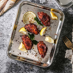 ถาดอบอาหารทรงสี่เหลี่ยมผืนผ้าแบบลึก ผลิตจากสแตนเลส 304 ปลอดภัยสำหรับเครื่องล้างจาน เป็นมิตรต่อสิ่งแวดล้อม ยี่ห้อ Bold Blossom Wholesale หลากหลายขนาด - Product Image 1