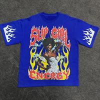T-shirt surdimensionné pour homme 100% coton, tee-shirt graphique vintage, respirant, séchage rapide, col rond, streetwear décontracté