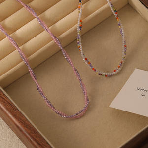 Collar de Cuentas de Piedras de Colores de Alta Calidad Inspirado en Corea, Cadena de Clavícula Versátil para Mujer, Gargantilla Sencilla y Moderna - Product Image 3