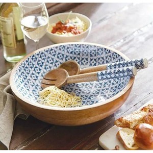 Wholesaler <b>Disposable</b> Mango Acacia Wood Handicraft Salad Serving Bowls Party <b>Tableware</b> Modern Design HANDICRAFT HUB Uttar - Product Image 1